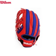 WILSON 威爾森 兒童棒壘手套 WS A200 10 EZ CATCH 反手 紅/藍色 WBW10045710, 1個