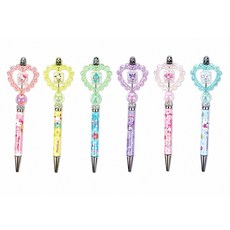 산리오 블링블링 DIY 볼꾸 6종 볼펜꾸미기 키트, 1개, 혼합색상
