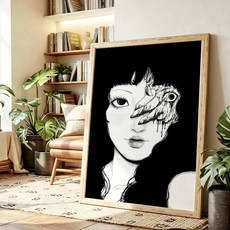 레트로 페인팅 서예 캔버스 포스터 벽 예술 미적 홈 인테리어 거실 장식, E. 21X30cmFrameless
