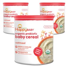 해피베이비 프로바이오틱 시리얼 분말 어린이 미음 198g, 오트밀(Oatmeal), 3개