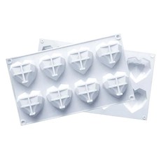 ZERO DIY 안찢어지는 말캉말캉 실리콘 몰드, 폴리곤하트 6구 2개, 폴리곤하트 6구 2개