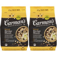 카르맨스 언토스티드 뮤즐리 내츄럴 버처, 875g, 2개