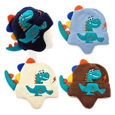 유아모자 공룡 비니 뽀송 털 모자 4종류