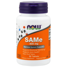 NOW Foods S-腺苷甲硫氨酸400mg補充錠, 30顆, 1罐
