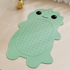 恐龍浴室止滑墊 兒童洗澡專用 防水防摔 鏤空吸盤地墊, 恐龍浴室墊-綠色,43*76cm, 1個