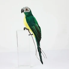 25/35cm 수제 시뮬레이션 앵무새 크리 에이 티브 깃털 잔디 입상 장식 동물 조류 정원 조류 장식 장식, 01 25cm, 01 Green