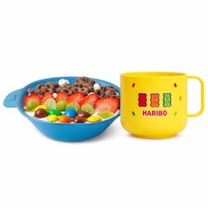 하리보 시리얼볼 4p+한손컵1p 세트 디저트볼 간식 그릇 물컵 식기, 1개, 04_하리보 시리얼볼4p+한손컵(비행기)