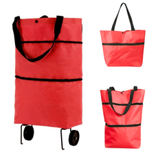 보네아 트리플 접이식 3in1 변신 장바구니 마트 캠핑 시장 여행, 1개, 01R.레드