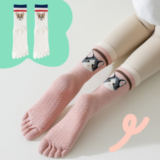 [1+1] 여자 귀여운 필라테스양말 요가 미끄럼방지 논슬립 발가락양말 스포츠 운동 장목 중목