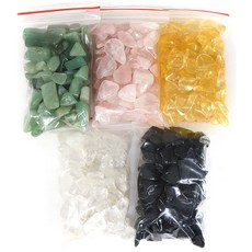 【168開運坊】DIY聚寶盆專用五色水晶5包，已淨化擇日，招財納福，五行平衡，提升運勢, 綠粉黃白黑