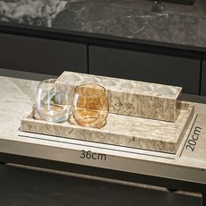 대리석 칫솔꽂이 욕실 북유럽 스테인리스 스탠딩 심플 호텔 세면, C모델6홀+36x20cm 트레이+골드컬러풀 컵