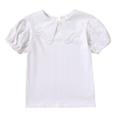 CRYSTALHOUSE 女童幼兒夏季花瓣領短袖雪紡衫 CB002