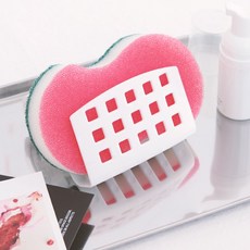 일본 야마다 Q-ban 흡착식 수세미꽂이 싱크대 수세미 물빠짐 홀더 거치대, 1개, 화이트