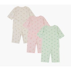 아가방 블랑7부내의(O/WHITE MINT L/PINK)01T057604 곰돌이 패턴의 소재감 시원한 사계절 입기좋은 내의 세트를 찿는분께 추칀드려요