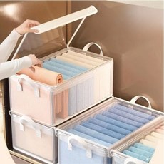 오트데이 흔들림 없는 투명 깔끔 정리 옷 수납함, 4개