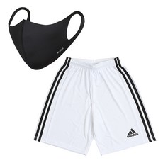 adidas 愛迪達 三條線運動短褲+時尚口罩