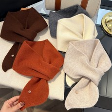 100%羊毛針織圍巾，女款冬季保暖加厚情侶款百搭圍脖領巾