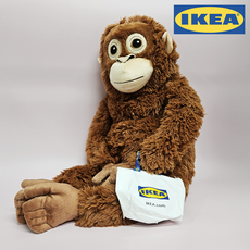 이케아 정품 오랑우탄 대형 애착인형 + 열쇠고리 화이트, 1세트, 브라운