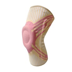 新款彈簧支撐護膝運動健身半月板加壓護髕骨籃球跳繩運動護具, 桃粉:M碼【單隻】, 1個