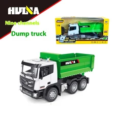 Huina Toys 1556 9 채널 1:18 원격 제어 덤프 트럭/믹서 트럭/엔지니어링 차량/덤프 트럭 시뮬레이션 엔진, 01 truck green