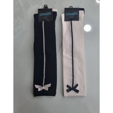 OTAATO 여성골프 사계절 무릎밑 리본니삭스MJGO613, 블랙, 1개