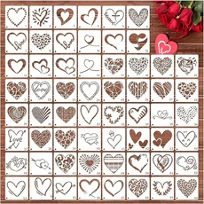 제니미엘 DIY 스텐실 도안 패턴 눈 별 하트 음표 생일, 하트 60 Pcs