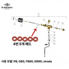 부품 호환 내부 소형 머신 미니자판기 교체용 수리용, 스팀 밸브 코어 소형 실링 링 5개 세트, 기본 모델명/품번