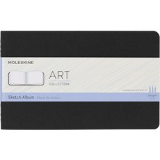 Moleskine Art Sketch 앨범 하드 커버 라지(12.7cm x 21cm(5인치 8.25인치)) 플레인/블랭크 블랙 88페이지 155052, Moleskine Art Sketch 앨범, 하드 커버