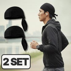 포미온 러닝두건 스포츠두건 운동용 머리두건, 블랙, 2개