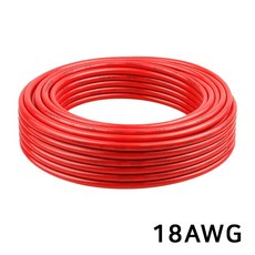 18AWG 실리콘 케이블 드론 RC카 배터리 전원선 고내열 주석도금 구리, 1개, (케이블) 18AWG(레드)