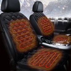 톨른 패턴 스웨이드 열선시트 커버 12V/24V 온열시트, 1개, 조수석 12V