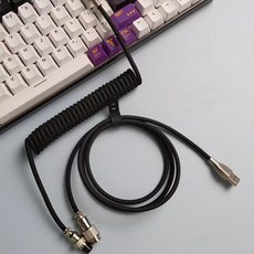 라보테 고급 항공 코일 키보드 케이블 파스텔 컬러 USB to C, 1개, 블랙, 1.5m 1개, 블랙, 1.5m