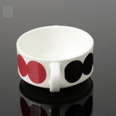 스토어-다유 국그릇도자기 도자기 수프그릇 블랙레드 컬러볼