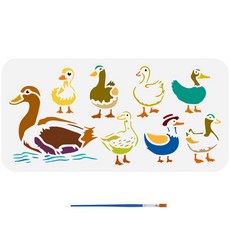 PET 가을 겨울 페인팅 스텐실 사계절 테마 벽화 패턴 차분한 분위기 장식 DIY, 덕 348, 1개