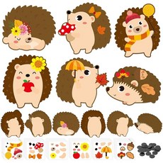 Haooryx DIY 할로윈 호박 자석 공예 키트 - 30세트 기독교 예수 장식 만들기 종교 가을 스티커 학교 학급 미술 프로젝트 냉장고 게시판, Hedgehog