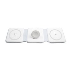 YIKE 磁吸三合一無線充電器，適用於 Apple 手機、耳機、手錶, BM3096白色, 1個