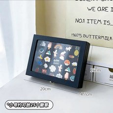 徽章收納展示盒 防氧化防塵透明收納盒 金屬別針胸針收納盒 勳章收藏陳列架, 1個, 黑色小號-徽章收納盒【約放25個徽章】