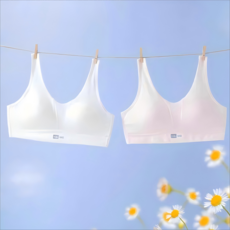 애보 쿨 원단 2 3단계 후크형 주니어 성장기 브라 2종 세트