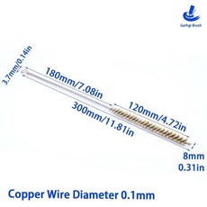 호환용품 교환용품 수동 사용 튜브 청소 구리 금속 강철 와이어 녹 제거, 06 Diameter 8mm, 2) Diameter 8mm