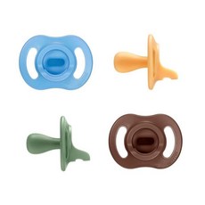 Tommee Tippee 초경량 StayPut 젖꼭지 일체형 실리콘 디자인 0-6m 4팩, 18-36 Month (4 Pacifiers), 브라이트 블루/허니/세이지/브라운