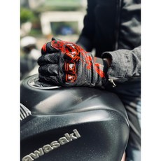 ACOOL鞋庫文創 G2311 重機防摔手套 旋轉扣設計, G2311紅,M(長圍18-19)