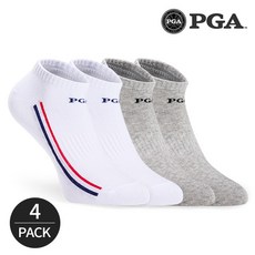 PGA 골프 스포츠 여성 사이드라인 발등로고 스니커즈 4족세트 화이트 그레이, 4족세트_MX