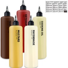 Sang Sang and 廚房現代露營調味料罐 大組, 醬料罐(5入) + 專用標籤貼紙, 1套