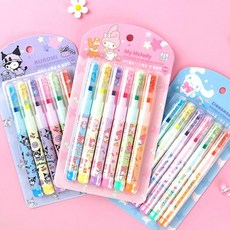 Sanrio 三麗鷗 角色亮片星星螢光筆組 6色 3入組, Kuromi+ 我的旋律+ 肉桂卷