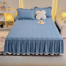 부드럽다 스커트 침대 패드 고정밴드형