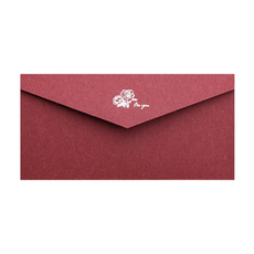 復古風米白信紙古典花紋邊框書寫流暢信件卡片裝飾皆宜, 信封｜酒紅 (5入), 1包