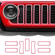 전면 그릴 메시 인서트 장식 외부 액세서리 지프 랭글러 JL JLU & 글래디에이터 JT 2024+ 화이트, Pink, Grille With No Mesh, 1개