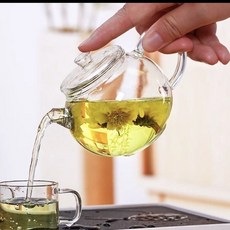 優選玻璃茶壺 小號玻璃壺 玻璃花茶壺 迷你功夫茶具 透明小茶壺 單壺 玻璃茶杯 耐高溫玻璃壺, 1個, 马蹄/圆小壶230毫升（送拴壶绳）