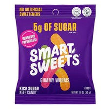 SmartSweets 타피 캔디 스마트스위트 스위트츄 1.6온스 14개입 저당 및 저칼로리 사탕 와 성인을 위한 건강 간식, 구미 벌레