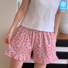 26SS 냉감 프릴 3부 반바지 여름 잠옷 파자마 바지 홈웨어